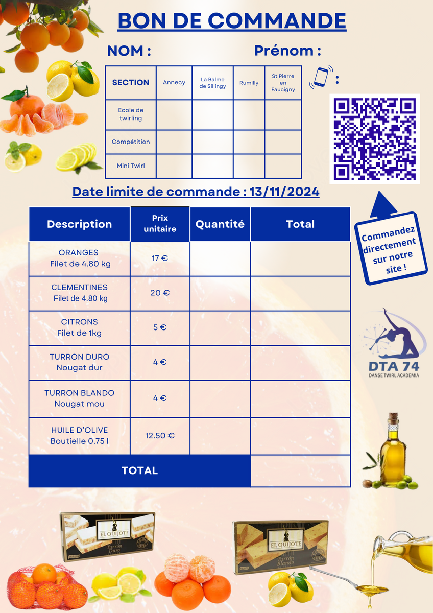 Dta74 - Vente d'agrumes - Turrón - Huile d'olive