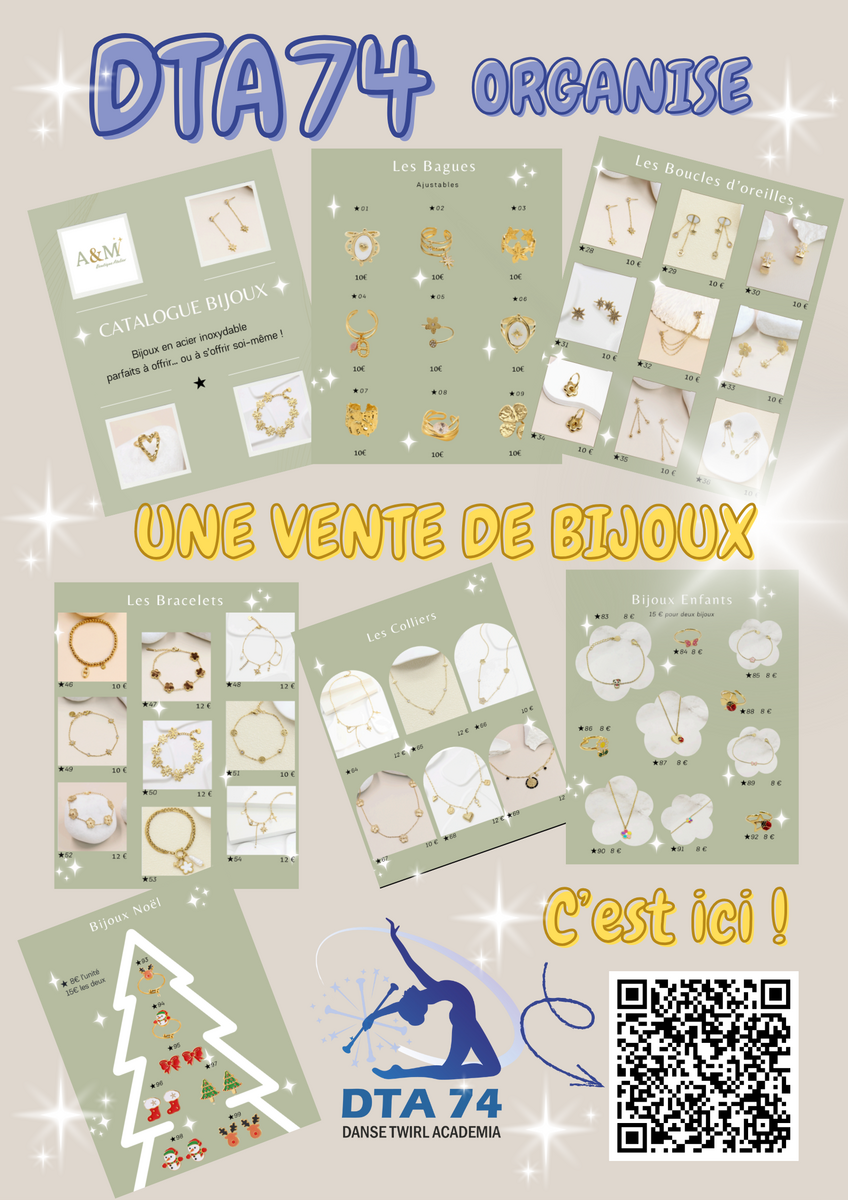Vente de bijoux fantaisie A&M Boutique Atelier à petits prix !