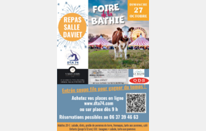 Foire de la Bathie - 27 octobre 2024 - Repas Salle Daviet 